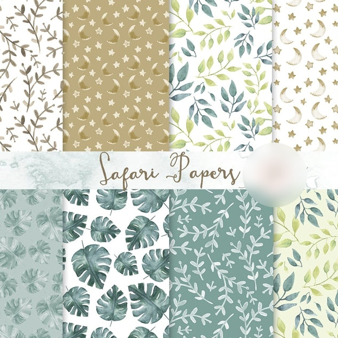 Kit Digital Papéis Safari 1