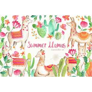 Kit Digital Lhamas de Verão