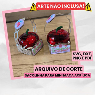 Arquivo Sacolinha para Mini Maça Acrílica - Blog Dicas de Papelaria 