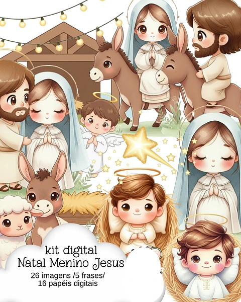 Kit Digital Natal Menino Jesus - Abelhinha 