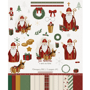 Kit Digital Natal Cristão São Nicolau - Carinas 