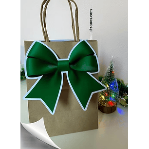 Arquivo Natal Laço Verde Natal para Sacola - Crisolart 