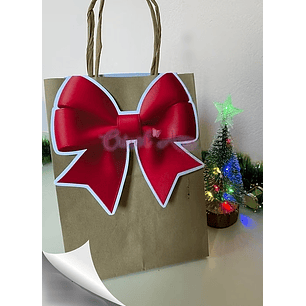 Arquivo Natal Laço Vermelho Sacola - Crisolart 
