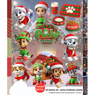 Kit Digital Natal Patrulha Canina 3D - Fanddy 