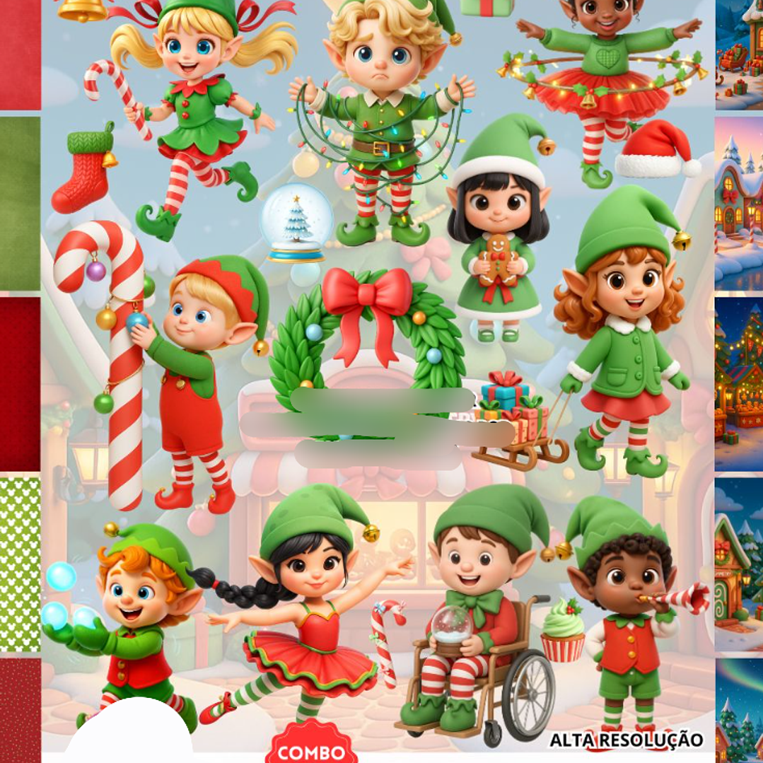 Kit Digital Natal dos Elfos 3D - Fanddy  1