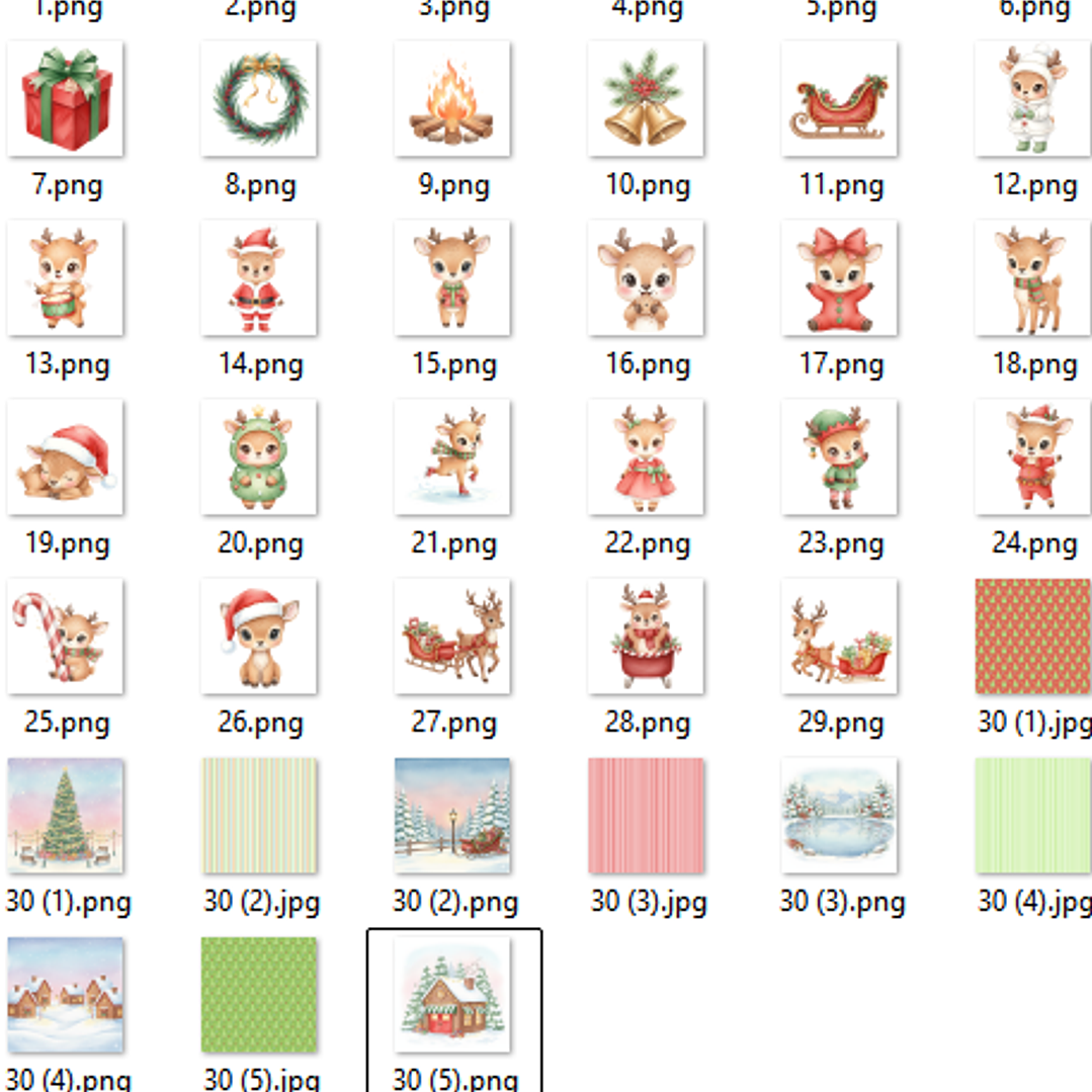 Kit Digital Natal Renas Aquarela - Fanddy  2