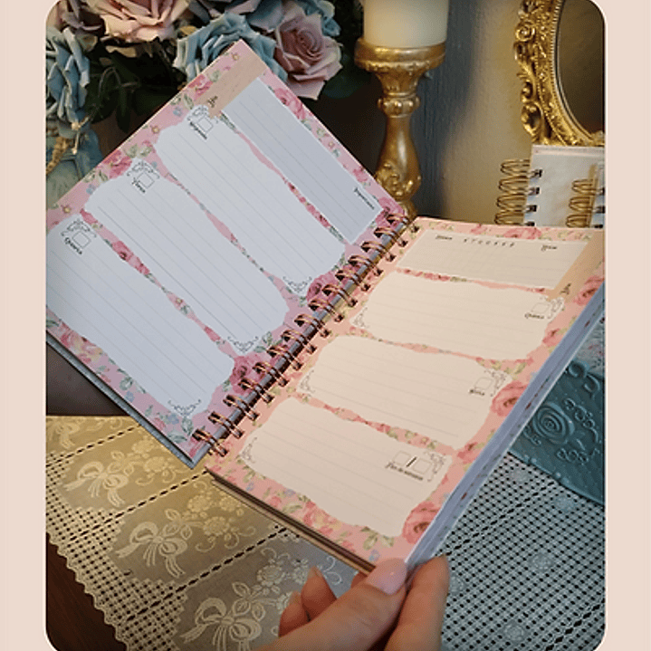 Arquivo Miolo Planner 2026 Não Datado Rosa Wireo - Perfeito Miolo  2