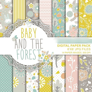 Kit Digital Papéis Bebê e a Floresta