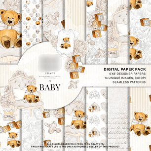 Kit Digital Papéis Baby 