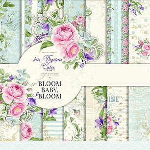 kit Digital Papéis Flores