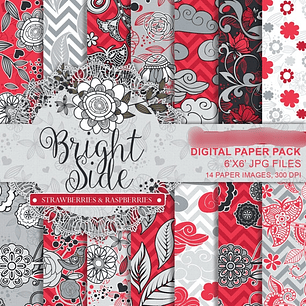 Kit Digital Papéis Morangos e Framboesas