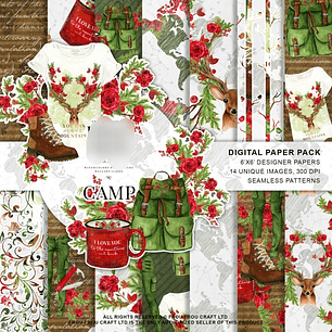 Kit Digital Papéis Jardineira 