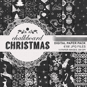 Kit Digital Papéis Quadro Negro Natal 