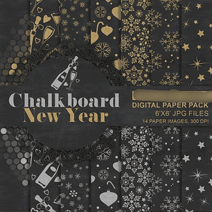 KIt Digital Ano Novo em Quadro Negro