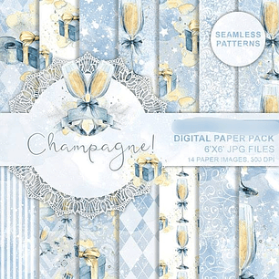 Kit Digital Papéis Champanhe