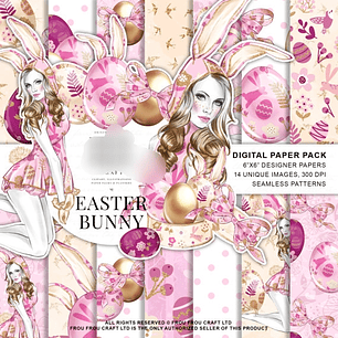 Kit Digital Papéis Coelhinho da Páscoa