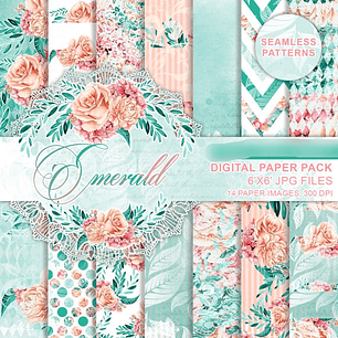 Kit Digital Papéis Esmeralda 