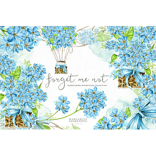 Kit Digital Papéis Flores Azul