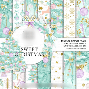 Kit Digital Papéis Doce Natal Tiffany