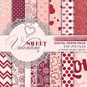 Kit Digital Papéis Doce Valentine 