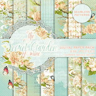 Kit Digital Papéis O Jardim Secreto 