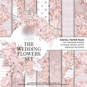 Kit Digital Papéis Flores de Casamento
