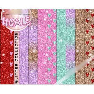 Kit Digital Papéis Glitter 