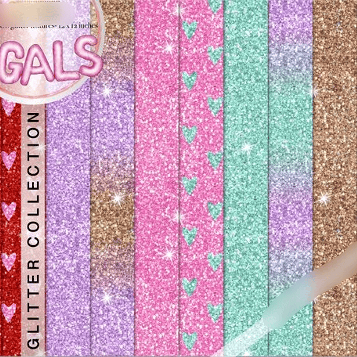 Kit Digital Papéis Glitter  1