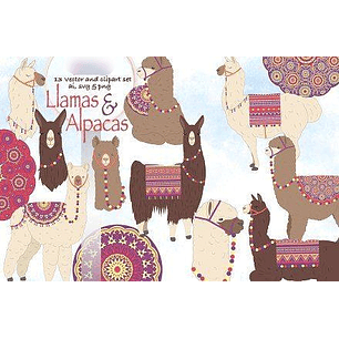 Kit Digital  Alpacas e lhamas