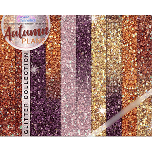 Kit Digital Papéis Glitter Outono 