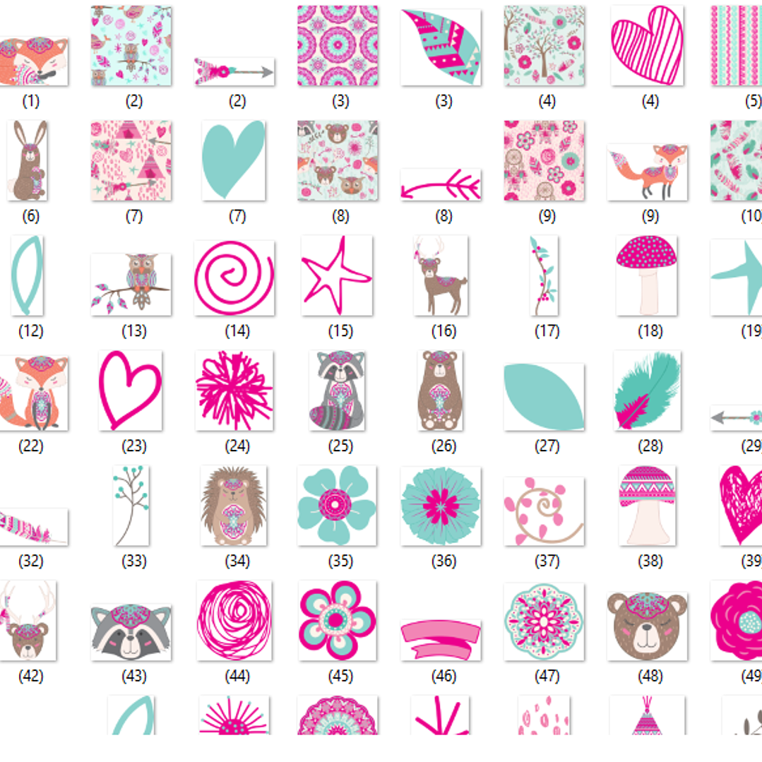 Kit Digital Boho Floresta Menina  3