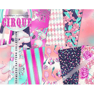 Kit Digital Papéis Circo Feminino 