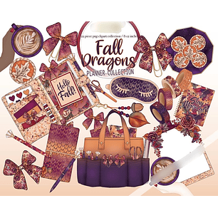 Kit Digital Planejador Feminino de Dragões 