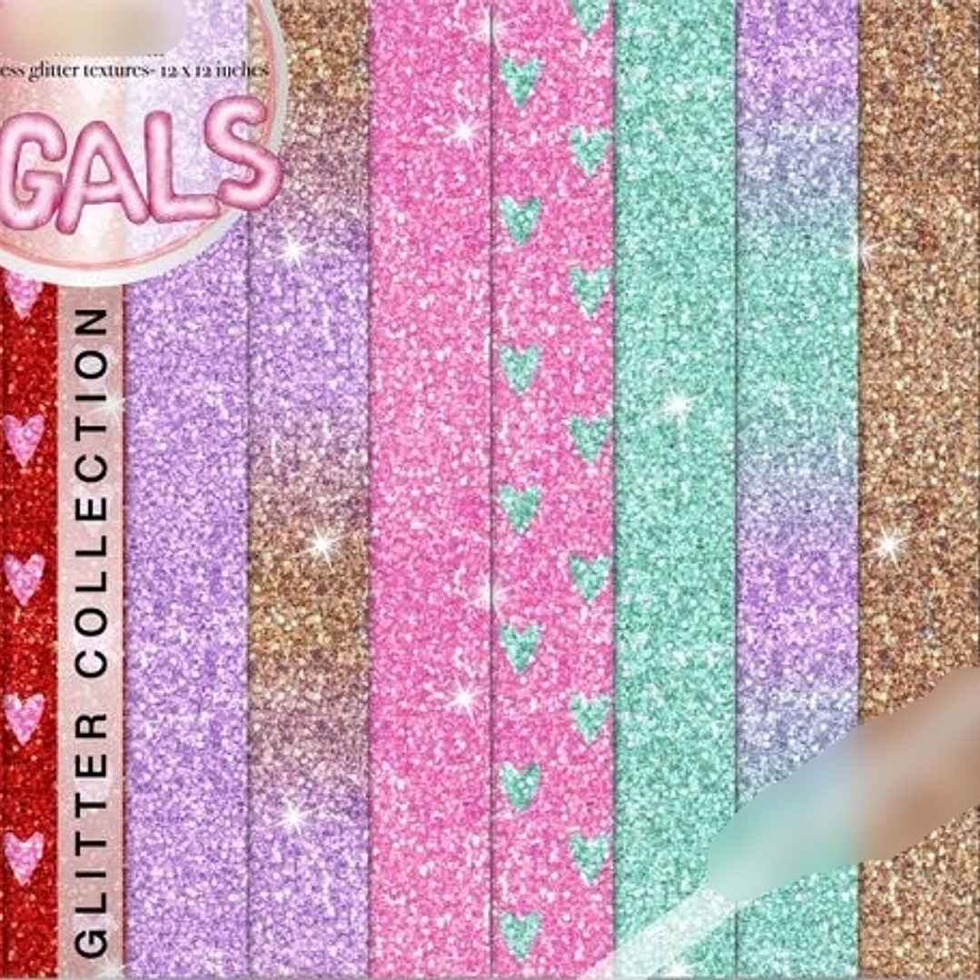 Kit Digital Papéis Glitter  1