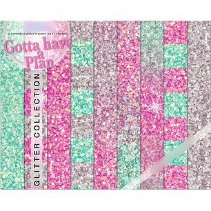 Kit Digital Papéis Glitter 