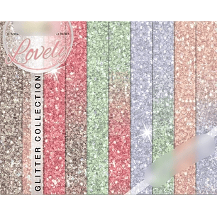 Kit Digital Papéis Glitter Dia dos Namorados 