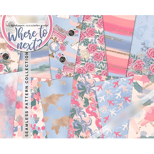 Kit Digital Papéis Viajar Feminino 