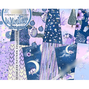 Kit Digital Papéis Dragões do Inverno 