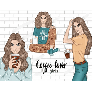 Kit Digital Meninas Amantes de Café
