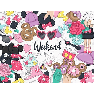 Kit Digital Acessórios Mickey e Minnie 