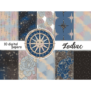Kit Digital Papéis Zodíaco 