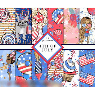 Kit Digital Papéis 4 de Julho 