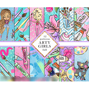 Kit Digital Papéis Meninas Artístas 