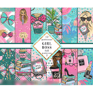 Kit Digital Papéis Garota Chefe 02