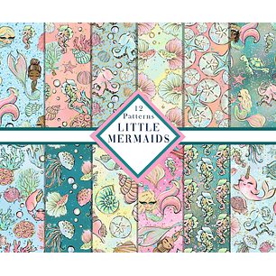 Kit Digital Papéis Pequena Sereia 