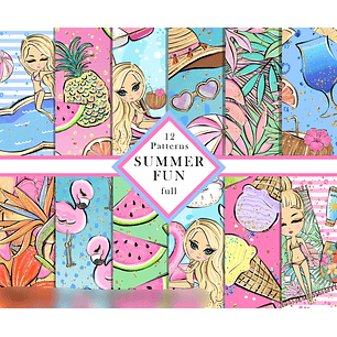 Kit Digital Papéis Diversão de Verão 01 