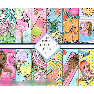 Kit Digital Papéis Diversão de Verão 02