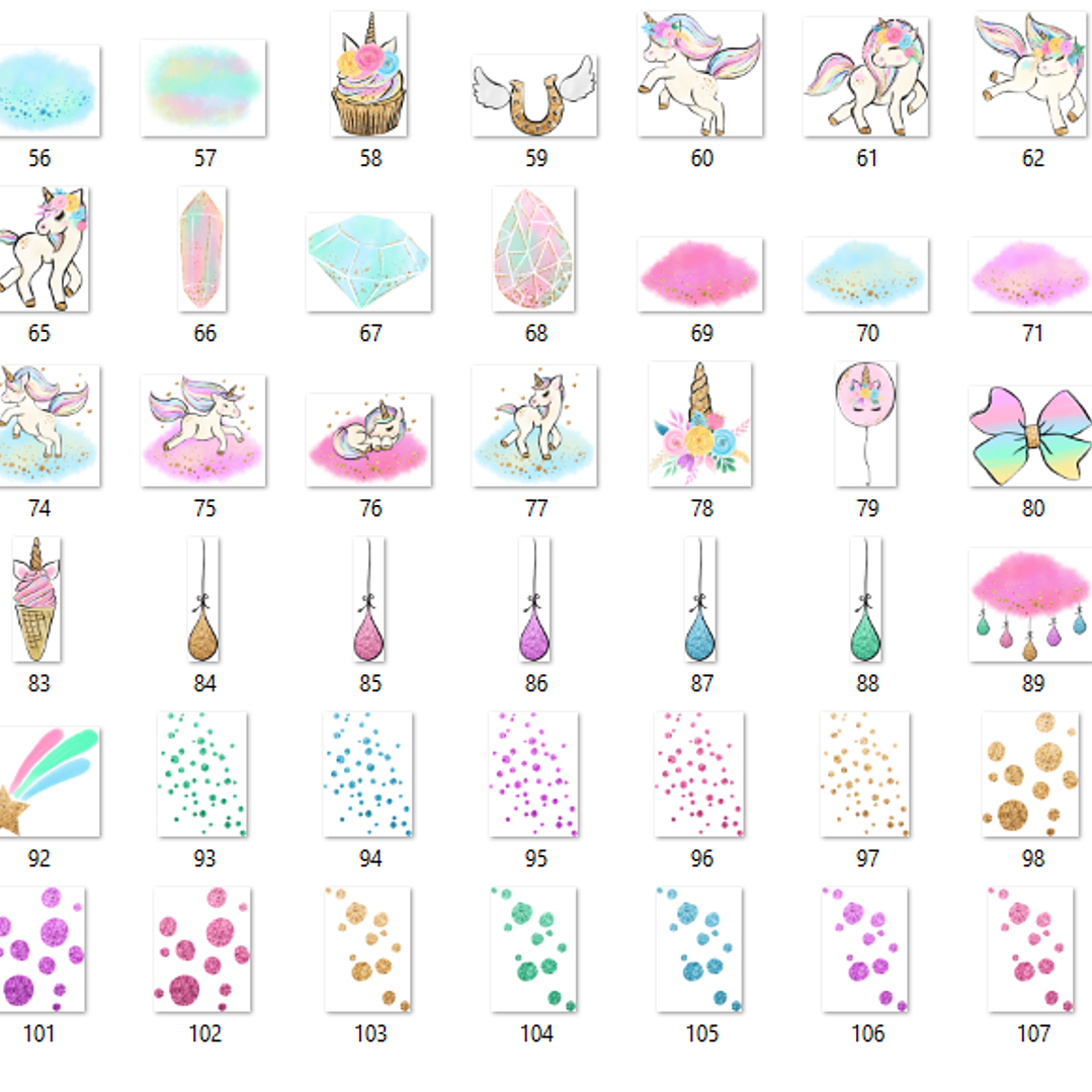 Kit Digital  Unicórnios Doces 2