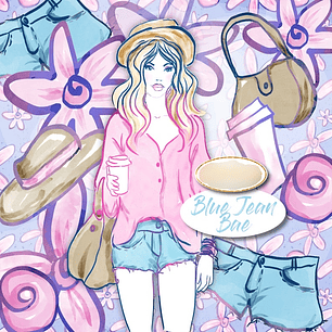 Kit Digital Garota Look Verão