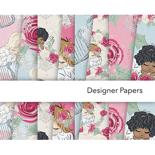 Kit Digital Papéis Anjos de Natal